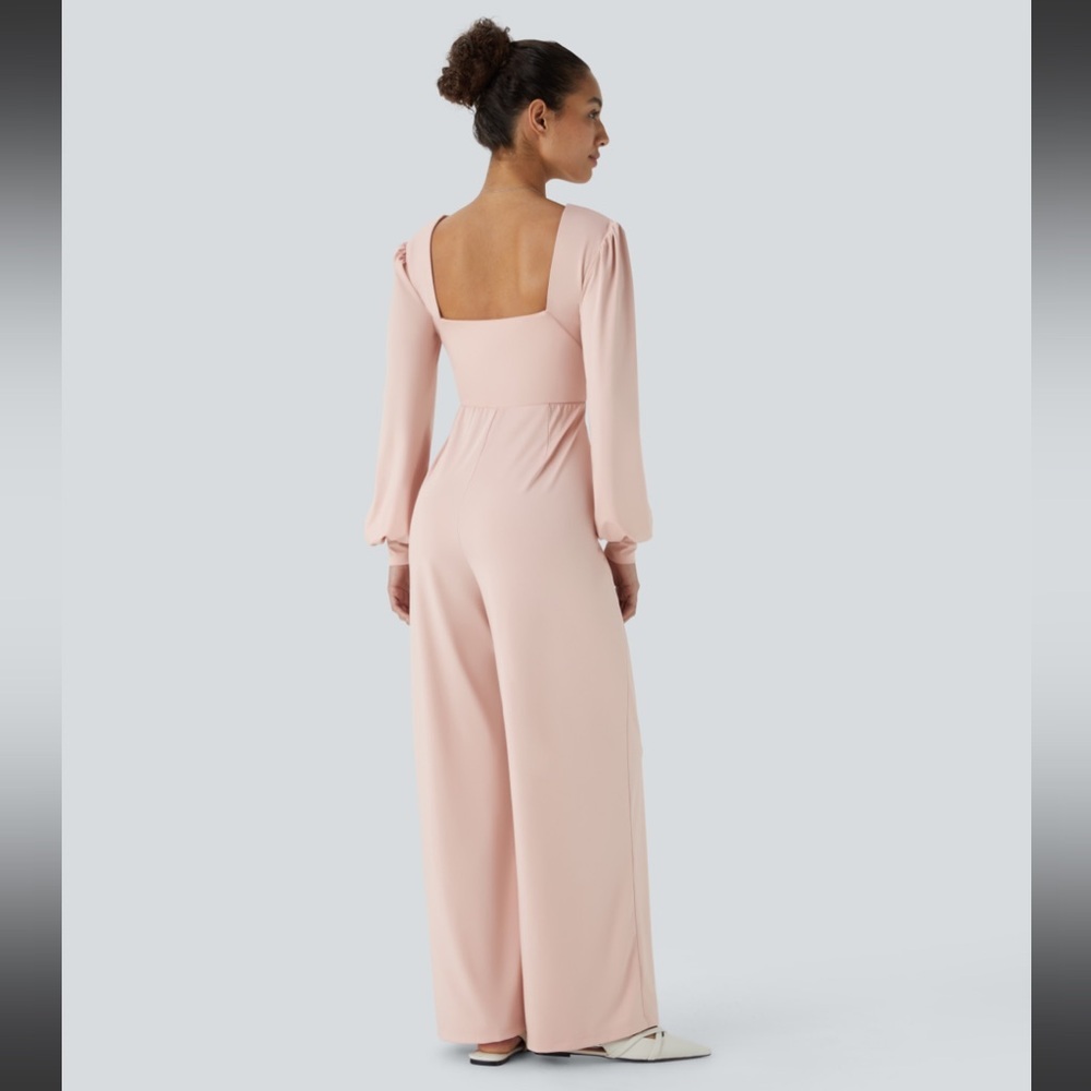 V Neck Puff Long Sleeve Backless Casual
Jumpsuit - Picture 2 of 6